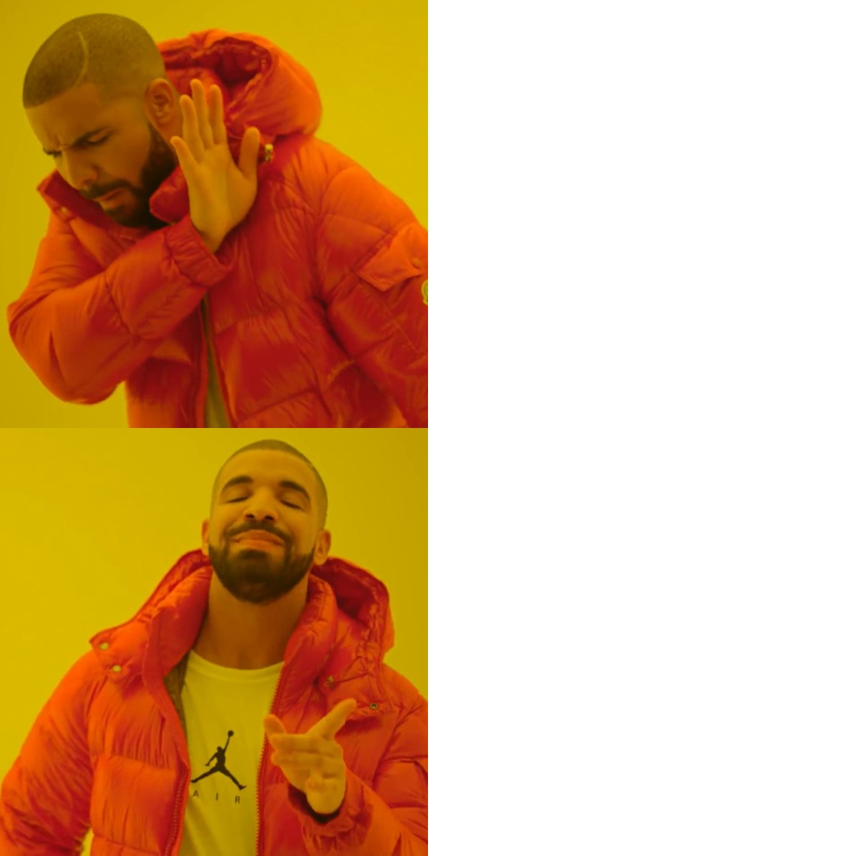 Drake Hotline Bling meme about Lucky Energy