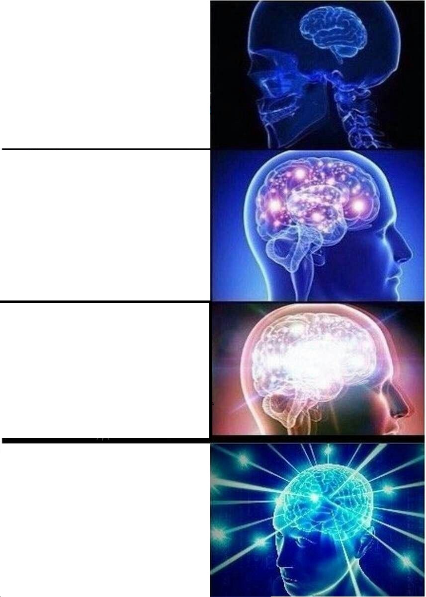 Expanding Brain meme about Lucky Energy